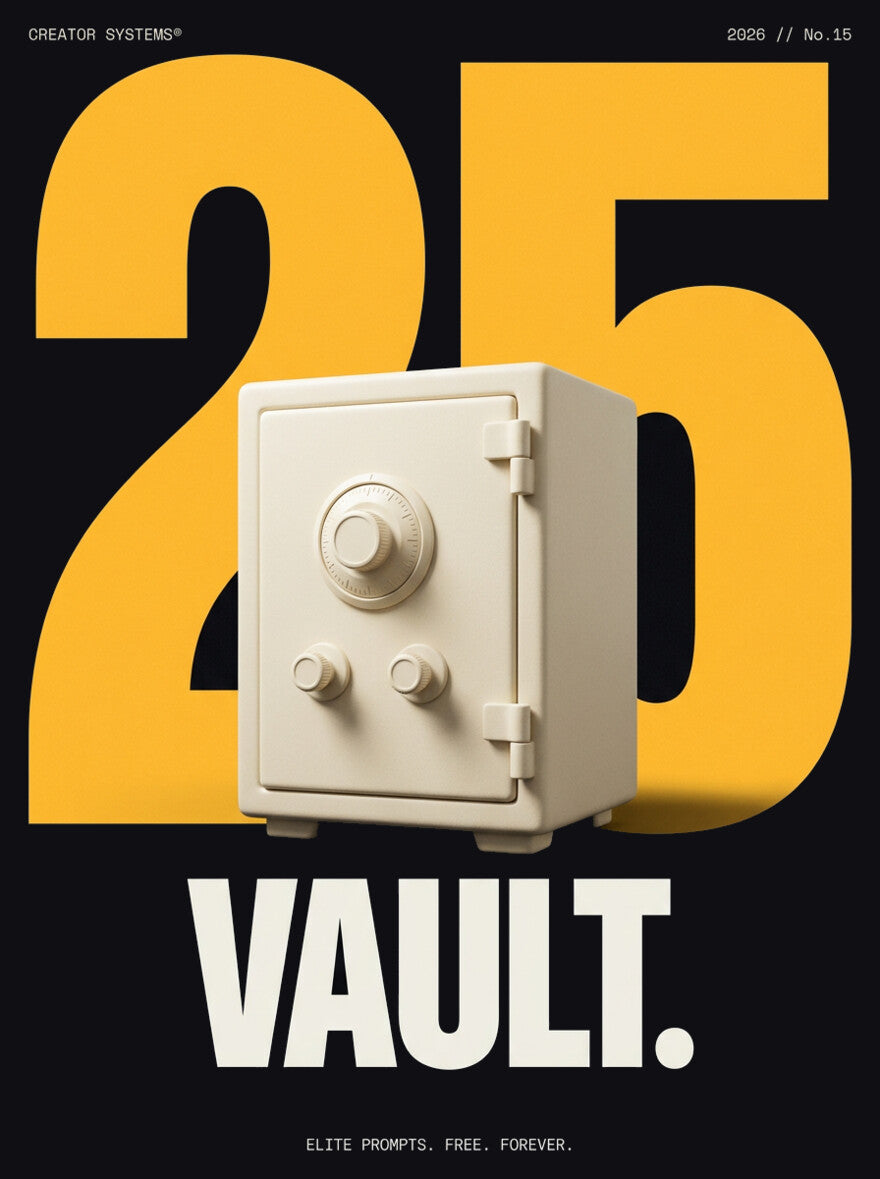 The Creator Prompt Vault — 25 free prompts poster